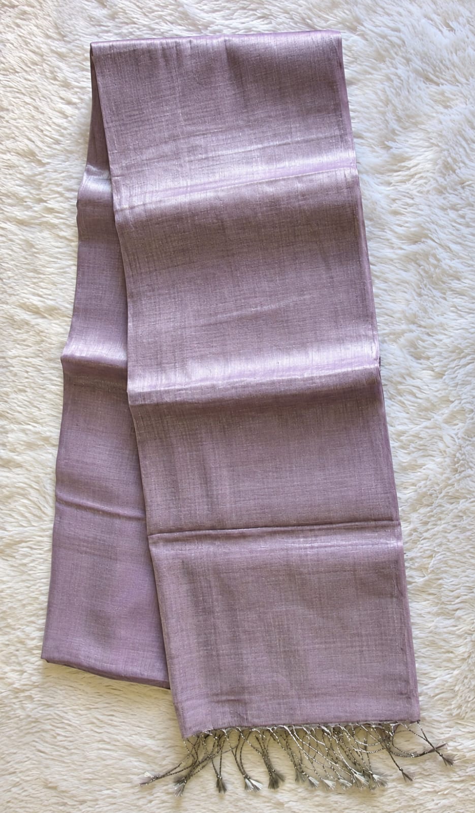 Plain Linen Tissue Saree – Lavender