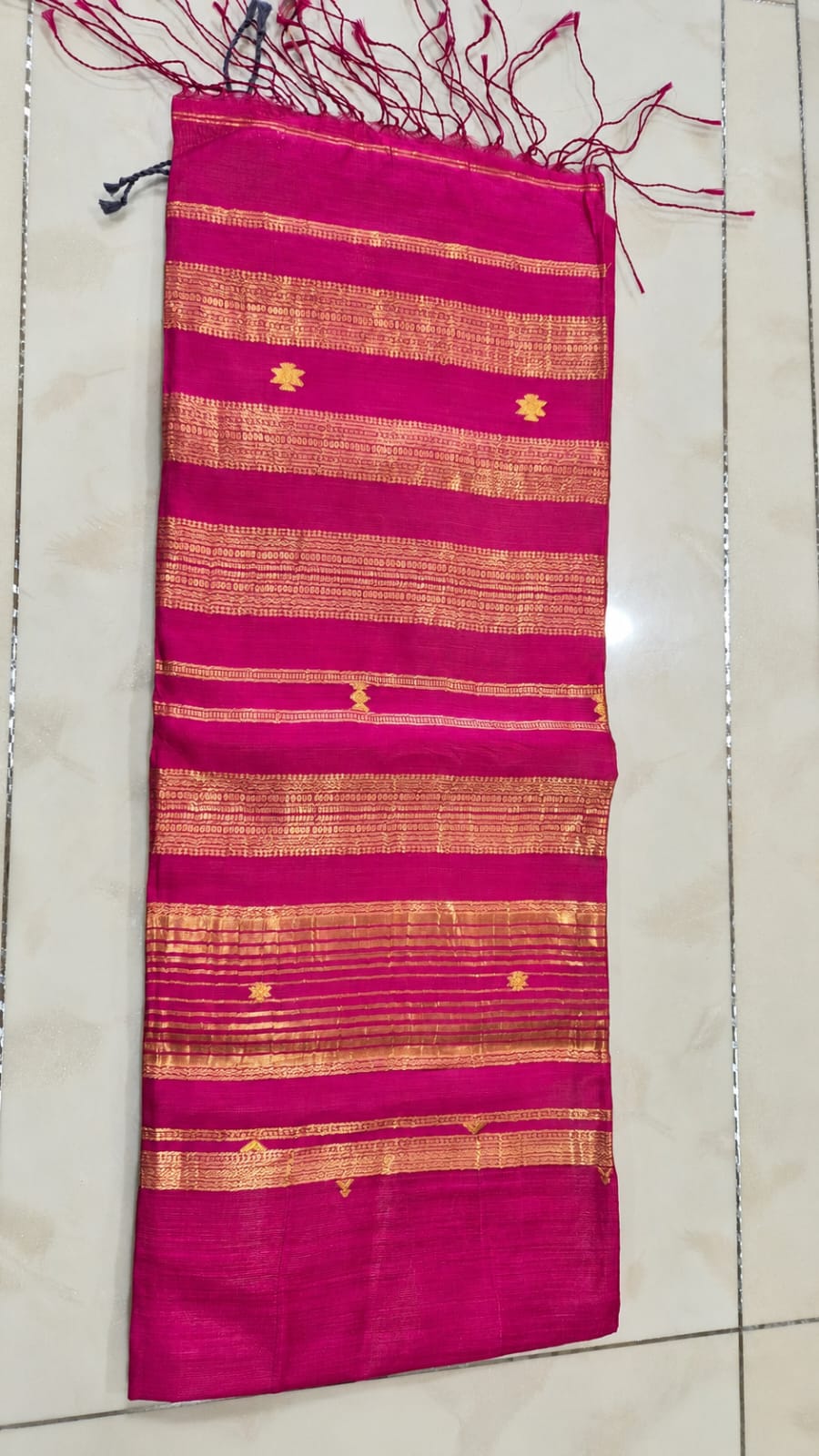 Rani Pink Pure Tussar Silk Saree – Silk Mark Certified